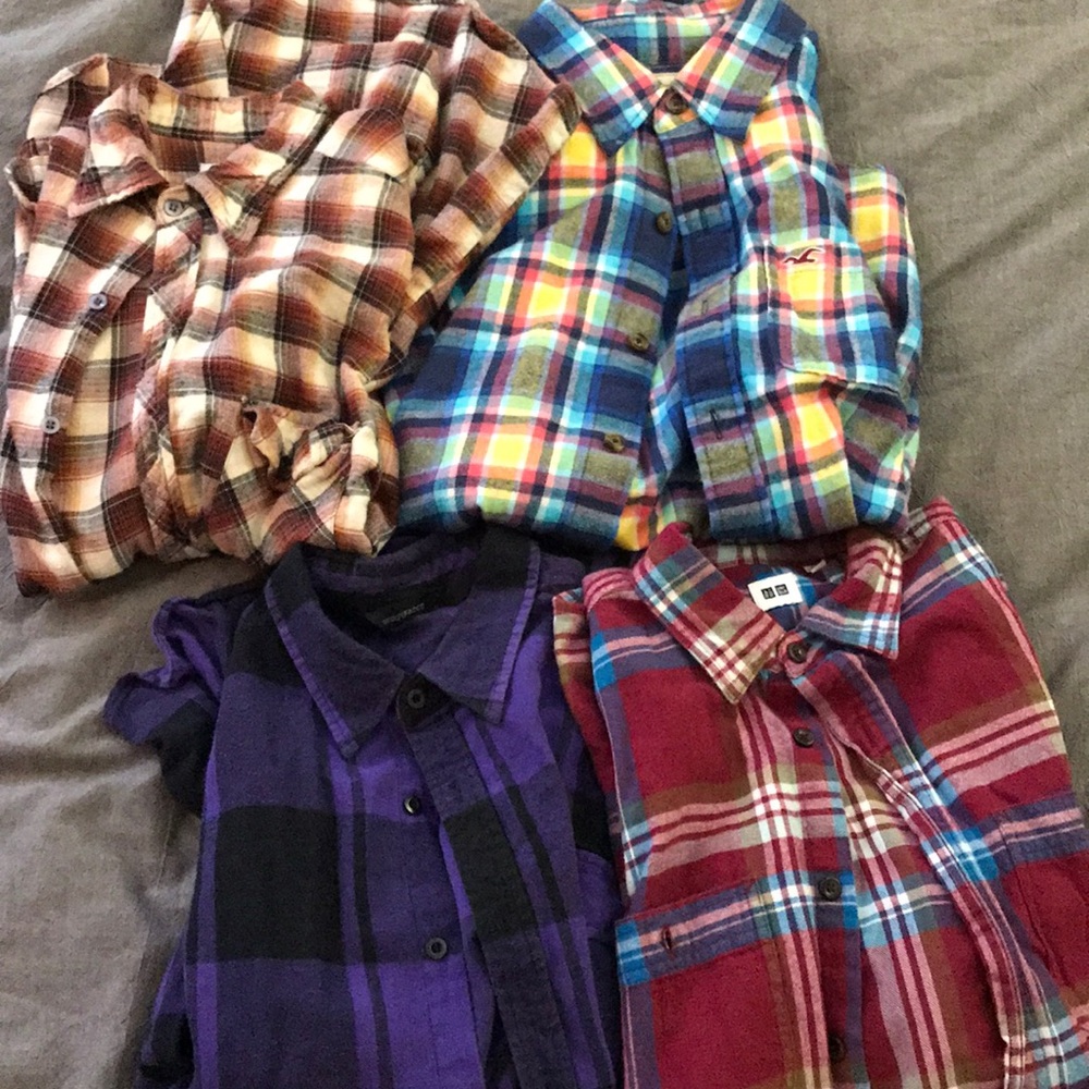 Vintage flannel shirts.